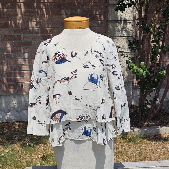 Maeve flowy white silk blouse - Picture 3 of 9